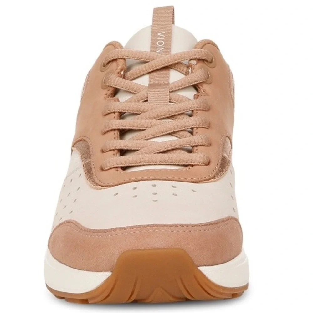 Vionic Sneaker Nova Womens 6.5 Macaroon‎ Brown Cream  Suede New